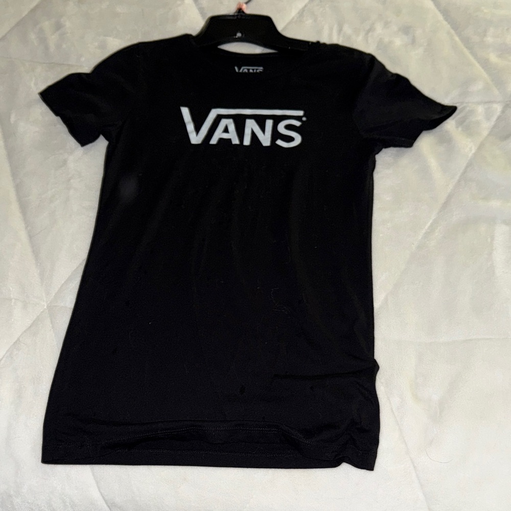 Vans Black Tee with White Logo